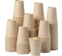 various Vasos de Cartón Desechables Café,Para Expresso de 200ml,100% Biodegradables, Reciclables, Apto Bebidas Calientes y Frias,Ideales para Café, Té, Cumpleaños(200cc/200pcs, Vaso Kraft)