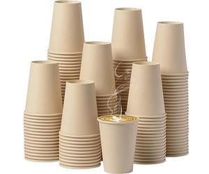 various Vasos de Cartón Desechables Café,Para Expresso de 200ml,100% Biodegradables, Reciclables, Apto Bebidas Calientes y Frias,Ideales para Café, Té, Cumpleaños(200cc/200pcs, Vaso Kraft)