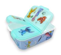 variouss Fiambrera Escolar de 3 Compartimentos, Tapex Sandwichera infantil para almuerzo con licencia oficial (Disney)