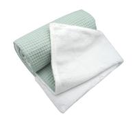 variouss Manta Bebé Reversible 75x100 cm - Tejido Waffle y Coralina Suave, Doble Capa, Ligera y Cálida para Cuna, Carrito y Recién Nacido (Verde)