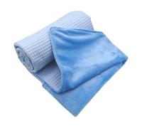 variouss Manta Bebé Reversible 75x100 cm - Tejido Waffle y Coralina Suave, Doble Capa, Ligera y Cálida para Cuna, Carrito y Recién Nacido (Azul)
