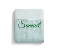 variouss Manta Colcha de Verano para Bebe Recien Nacido Personalizado con su Nombre Bordado, Cochecito o capazo. (015Verde)