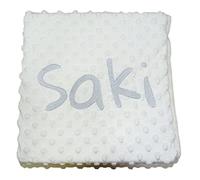 variouss Manta de Bebe Personalizado con su Nombre Bordado, Cochecito o capazo. (Manta Beige)