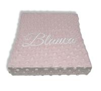 variouss Manta de Bebe Personalizado con su Nombre Bordado, Cochecito o capazo. (Manta Rosa Maquillaje)