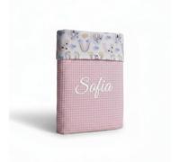 variouss Manta para Bebe Recien Nacido Personalizado con su Nombre Bordado, Cochecito o capazo. (016 Rosa)