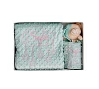 variouss Set Manta para bebé y Dou Dou Personalizado con el Nombre y Nube Estrellita Bordado, Set Regalo recién Nacido Bebé y Baby Shower