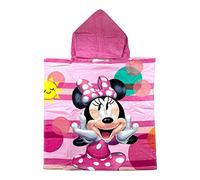 variouss Toalla de Poncho para Playa, Toalla Infantil con Capucha de Licencia Oficial (Minnie Mouse P013)