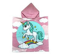 variouss Toalla de Poncho para Playa, Toalla Infantil con Capucha de Licencia Oficial (Unicornio 132)