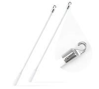 Varita ciega de fibra de vidrio blanca de 43 cm con gancho de metal, varita inclinable para persiana de ventana, piezas de repuesto de control de varita ciega vertical, barra de cortina para accesorio