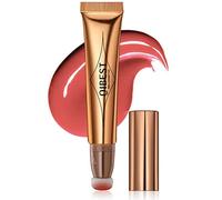 Varita de belleza de contorno líquido, iluminador facial y barra de bronce con aplicador de almohadilla incorporado, iluminador facial de larga duración barra de maquillaje de bronce (03# Melocotón)