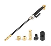 Varita de chorro de agua ajustable, boquilla de manguera de jardín de latón de alta presión con 3 puntas de pulverización, pistola de limpieza de metal para patio, lavado de coches y ventana, manguera