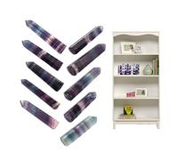 Varita de de fluorita | de cuarzo de fluorita arcoíris | de fluorita, obelisco de natural de punto de fluorita, barra de prisma puntiaguda y facetada para decoración de meditación Reiki