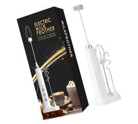 Varita de espuma de leche recargable con cabezales de batidor desmontables, modo de 3 velocidades, función de agitación automática para huevos de café, espumador de leche eléctrico