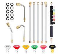 Varita de Extensión para Lavadora a Presión, 4000PSI Lanza de Lavadora Eléctrica con Puntas de Boquilla Pulverización y Varilla Curvada de 30°, 90°, 120°, Herramienta Conexión Rápida de 1/4 Pulgadas
