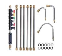 Varita de extensión para lavadora eléctrica, accesorio limpiador de canalones de acero inoxidable, equipo de lavado a presión, varillas curvadas, vara de extensión para lavadora a presión, 10 unidades