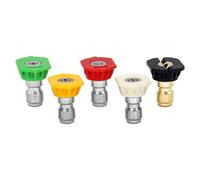 Varita de extensión para lavadora eléctrica de acero inoxidable 30°, 90°, 120°, lanza curvada con 5 puntas de boquilla de 1/4 pulgadas, conexión rápida 4000 PSI