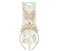 Varita de Hada Mariposa y Tiara de Princesa para niñas | Accesorios de Disfraces para niños, Fiesta de cumpleaños, Vestido Elegante, Regalo para niñas, Corona Brillante para Cosplay