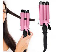 Varita de hierro para rizar el cabello de 3 barriles, rizador de cabello Waver, tubo triple, varilla de rizador de cabello LCD, herramienta eléctrica para peinar el cabello con ajuste de