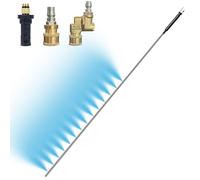 Varita de limpieza de radiador, herramienta de descarga de radiador de más de 5000 PSI compatible con coches Karcher, camiones, caravanas, limpieza dual de agua/aire, incluye boquillas acopladores