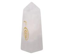 Varita de piedras de cristal de la torre, piedra de la buena suerte, columna de cristal para el hogar, la oficina y el espacio de trabajo (cristal blanco)