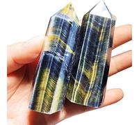 Varita de piedras de punto de cristal de torre de ojos de tigre azul natural para (Size : 7-8cm)
