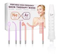 Varita de terapia de la piel, máquina portátil de terapia de la piel con 6 tubos de vidrio, clarificante, tensor y luminosidad de la piel, reduce las arrugas