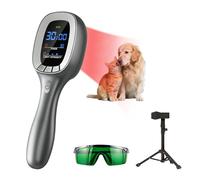 Varita de terapia de luz roja y infrarroja cercana con soporte, dispositivo de mano para aliviar el dolor muscular y articular en cuerpo, espalda, hombros, rodilla, apta para mascotas (8 x 808 nm + 30