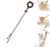 Varita extensible para masajes de mascotas con almohadillas de rascado de silicona suave, herramienta de rascado y aseo para gatos, ideal para jugar, asear y dar masajes，Café