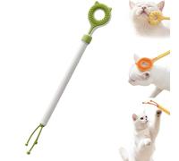 Varita extensible para masajes de mascotas con almohadillas de rascado de silicona suave, herramienta de rascado y aseo para gatos, ideal para jugar, asear y dar masajes，Verde