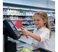 Varita impresa en 3D para pagar, varita de pago retráctil sin contacto con ranura oculta para tarjetas, accesorio mágico para niños y adultos, compra (rojo dorado)