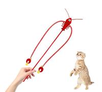 Varita mágica para gatos con campana, varita mágica para gatitos | Flopping Lobster Juguete para gatos | Varilla de extensión ligera elástica para gatitos