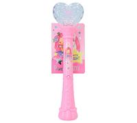 Depesche 12049 Princesa Mimi - Varita mágica para niños en color rosa con corazón de cristal y función de iluminación multicolor al pulsar un botón