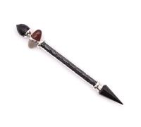 Varita Magica Shiva Lingam - Turmalina Negra y Agata - Protección