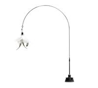 Varita para gatos - 39.37 pulgadas interactiva | Acero ABS - Juguete indestructible | Varita ligera de succión de 50 g para juegos en interiores y exteriores, kit de ejercicios de caza, blanco y negro