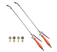 Varita pulverizadora de metal con 2 accesorios de púas de latón para 3 sobre 8 más 1 más 4 mangueras, boquilla de niebla variable o chorro, mango de bloqueo de acero inoxidable (2 juegos)