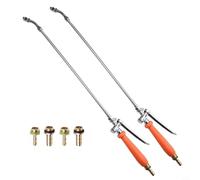 Varita rociadora de riego con agarre de goma antideslizante, mango de bloqueo, boquilla ajustable de niebla a chorro y 2 accesorios de latón para mangueras de 1/4 pulgadas y 3/8 pulgadas (2 juegos)