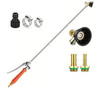 Varita rociadora para manguera de jardín con boquilla ajustable, repuesto de acero inoxidable para accesorios de púas de latón de 1/4 y 3/8 pulgadas, mango con cerradura para riego de niebla a flujo