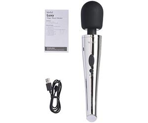 Varita vibradora - Masajeador corporal extra potente Sinful Luxy - Vibrador sexual silencioso a prueba de salpicaduras e inalámbrico - De mano con 10 ajustes de vibración - Plata