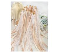 Varitas De Boda 10/20/50 varitas mágicas de cinta hadas, remolino encaje y campana for fiestas bodas(Champagne,10pcs)