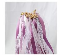 Varitas De Boda 10/20/50 varitas mágicas de cinta hadas, remolino encaje y campana for fiestas bodas(PURPLE,10pcs)