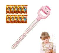 Varitas de burbujas de verano | Palillo para hacer burbujas de 32 agujeros | con 10 recambios líquidos de burbujas para hacer burbujas de mano para el verano