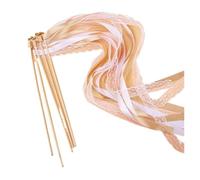 Varitas de cinta hadas con cascabeles y serpentinas encaje giratorias, recuerdos for fiestas bodas Varitas Para Bodas(Yellow,80PCS)