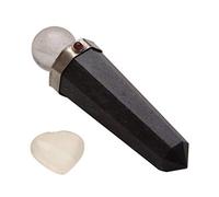 Varitas de cristal curativas Reiki Piedra preciosa Feng Shui Obsidiana negra Varita de bola de cristal de un punto con selenita Bendición del corazón Curación completa