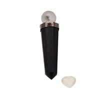 Varitas de cristal curativas Reiki Piedra preciosa Feng Shui Turmalina negra Varita de bola de cristal de un punto con selenita Bendición del corazón Curación completa
