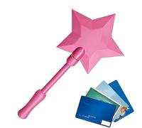 Varitas De Tarjeta De Crédito - Varitas Mágica De Tarjeta De Crédito Impresa En 3D | Portatarjetas Portátil Con Forma De Estrella Para Pagar Con Grifo Para Bromas, Compras Y Pagos Sin Contacto (Rosa)