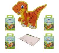 varivendo Bloc de notas + 20 tiritas con forma de Figo para niños, tiritas para heridas, multicolor (dinosaurio)