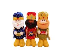 Varletta Pack 3 Muñecos Reyes Magos Decorativos de Navidad | Figuras de Tela 31 cm | Adorno Navideño para Hogar o Escaparate | Peluches Reyes Magos llenos de Ternura