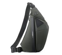 VARLIVOO Bolso Bandolera Hombre Antirrobo Impermeable con Puerto para Auriculares y Bolsillo Extensible Mochila Pequeña Ligera para Viajes Senderismo Ciclismo Poliéster Verde A