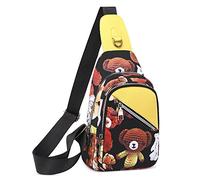 VARLIVOO Bolsos de Hombro Sling Bag Hombres Sling Bag Bolsos Cruzados Bandolera Patrón Lindo Bolsa de Pecho Pequeña Crossbody Bolsa Viajar Sling Backpack Poliéster Amarillo