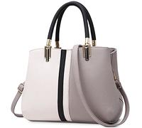 VARLIVOO Nuevo Elegante Bolsos para Mujer Bolsos de Mano Bolsos Mujer Bolso de Hombro de Mujer Totes para Mujer Bolso Señoras Hobo Bolsas PU Cuero Gris A